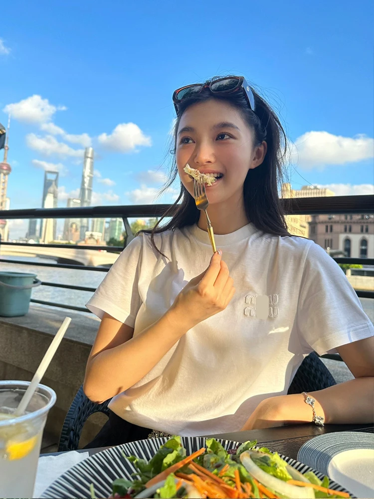 Miu Sle Lettering Color Basic ort Sve T-irt Women's Loose Layering Base Layer Top Cotton Summer
Miu Sle Lettering Color Basic ort Sve T-irt Women's Loose Layering Base Layer Top Cotton Summer