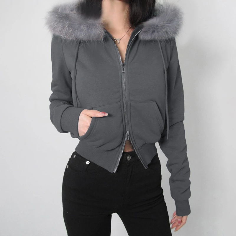 Y2K Streetwear Women's Black Hooded Zipper Short Sweatshirt Harajuku Gothic Retro Thick Korean Casual Jacket For Teens Halloween
Y2K Streetwear Women's Black Hooded Zipper Short Sweatshirt Harajuku Gothic Retro Thick Korean Casual Jacket For Teens Halloween