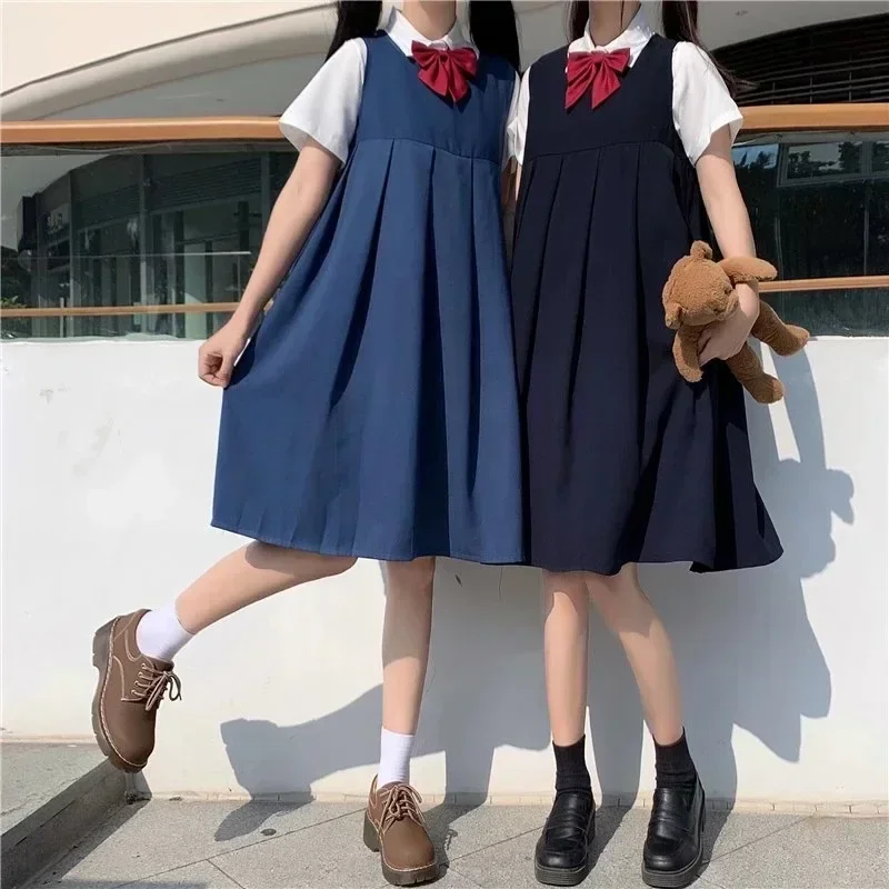 Women Long Pleated Pinafore Dress Lady Autumn Original Black JK Uniform Sleeveless Premium Student Girls Suit Graduation Costume
Women Long Pleated Pinafore Dress Lady Autumn Original Black JK Uniform Sleeveless Premium Student Girls Suit Graduation Costume