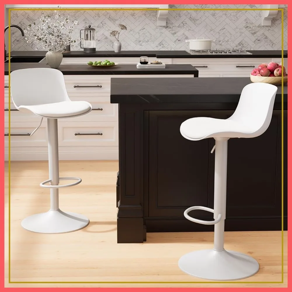 Set of 2 Adjustable Swivel Counter Height Bar Stools with Back, Modern PU Leather Upholstered for Kitchen Island
Set of 2 Adjustable Swivel Counter Height Bar Stools with Back, Modern PU Leather Upholstered for Kitchen Island
