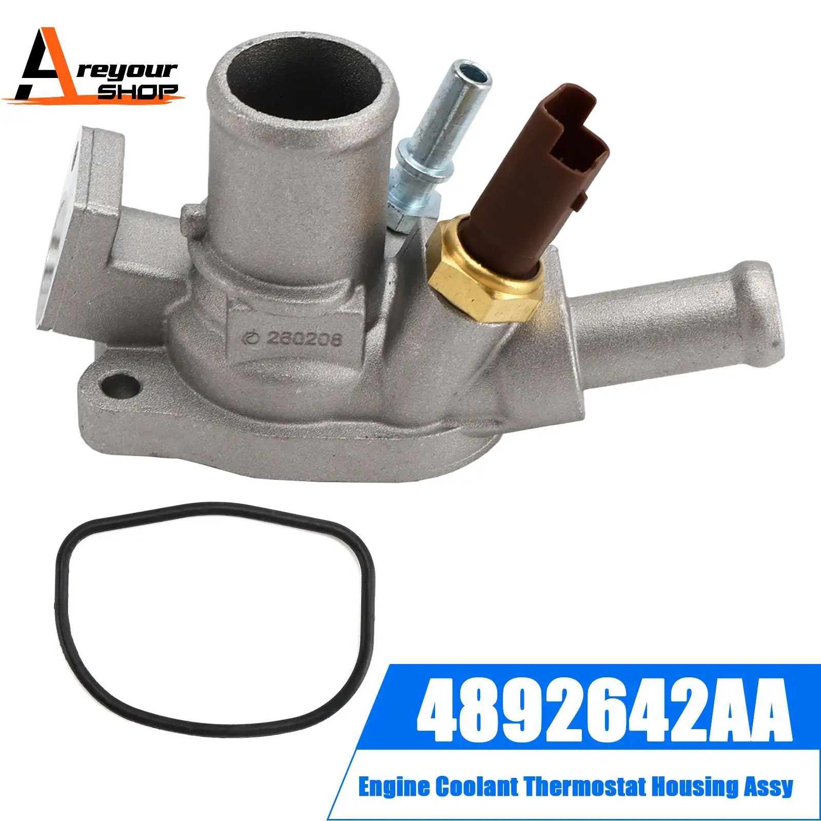 Areyourshop Engine Coolant Thermostat Housing Assy for Dodge Dart L4 1.4L 4892642AA
Areyourshop Engine Coolant Thermostat Housing Assy for Dodge Dart L4 1.4L 4892642AA