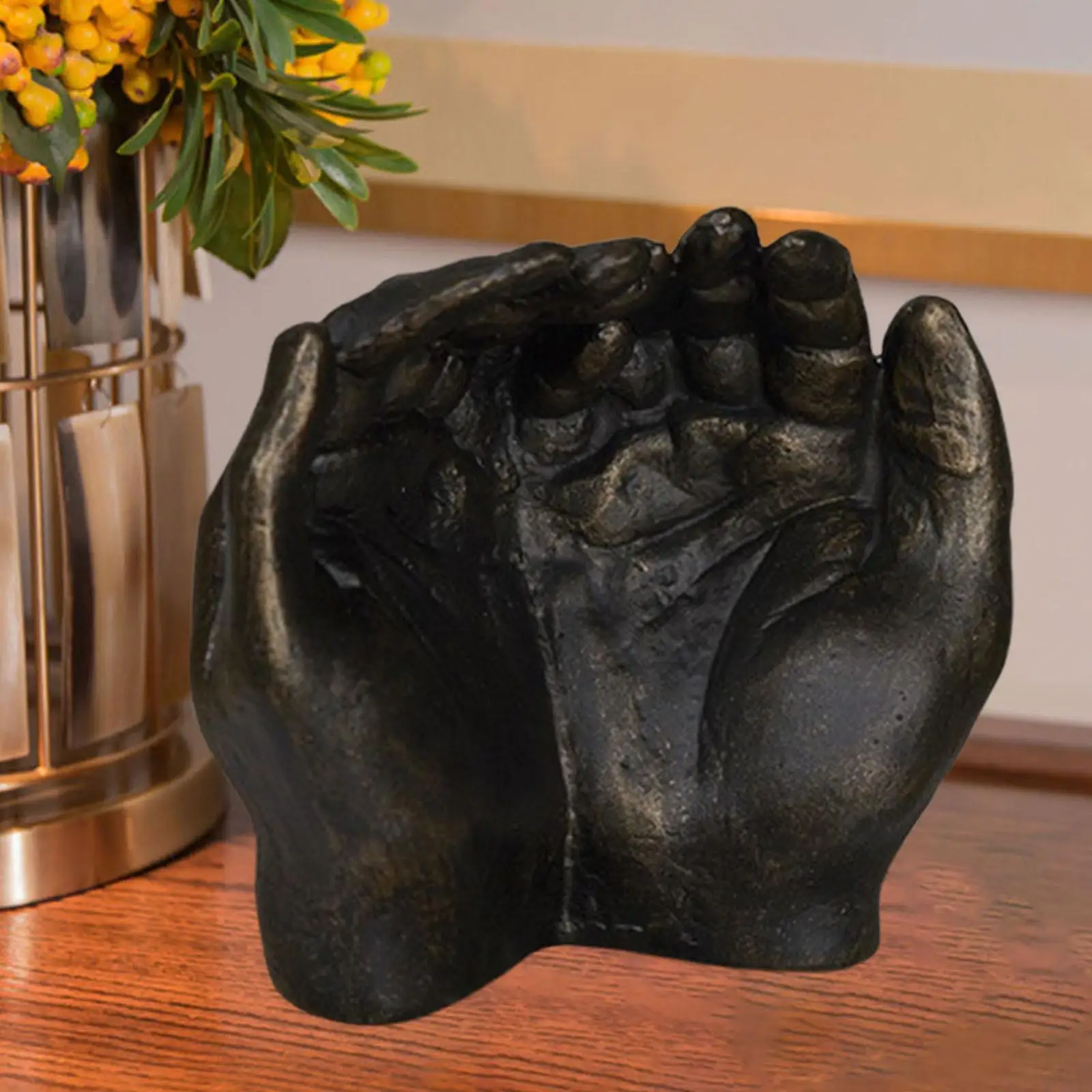 Metal Both Hands Holder Figurine Collectible Desk Collection Tabletop Decoration 16x15x8cm for Housewarming Gift Multifunctional
Metal Both Hands Holder Figurine Collectible Desk Collection Tabletop Decoration 16x15x8cm for Housewarming Gift Multifunctional
