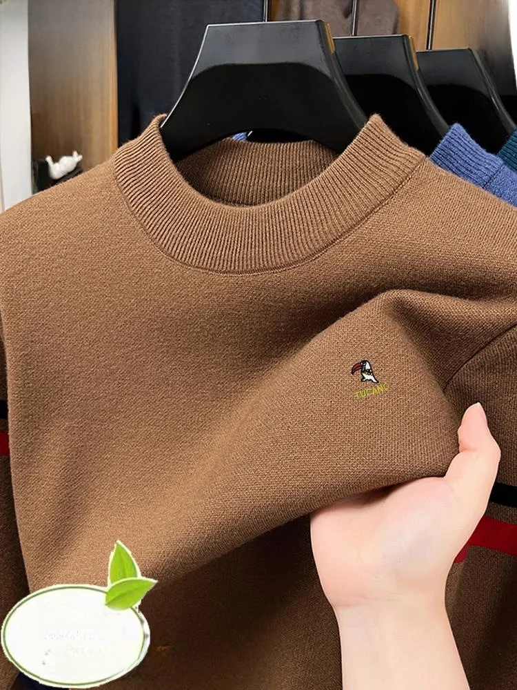 Thiened f-вязаный свитер с высоким воротником для мужчин, осень-зима, шерстяной топер, базовый слой, теплая внутренняя одежда, повседневная одежда
Thiened f-вязаный свитер с высоким воротником для мужчин, осень-зима, шерстяной топер, базовый слой, теплая внутренняя одежда, повседневная одежда