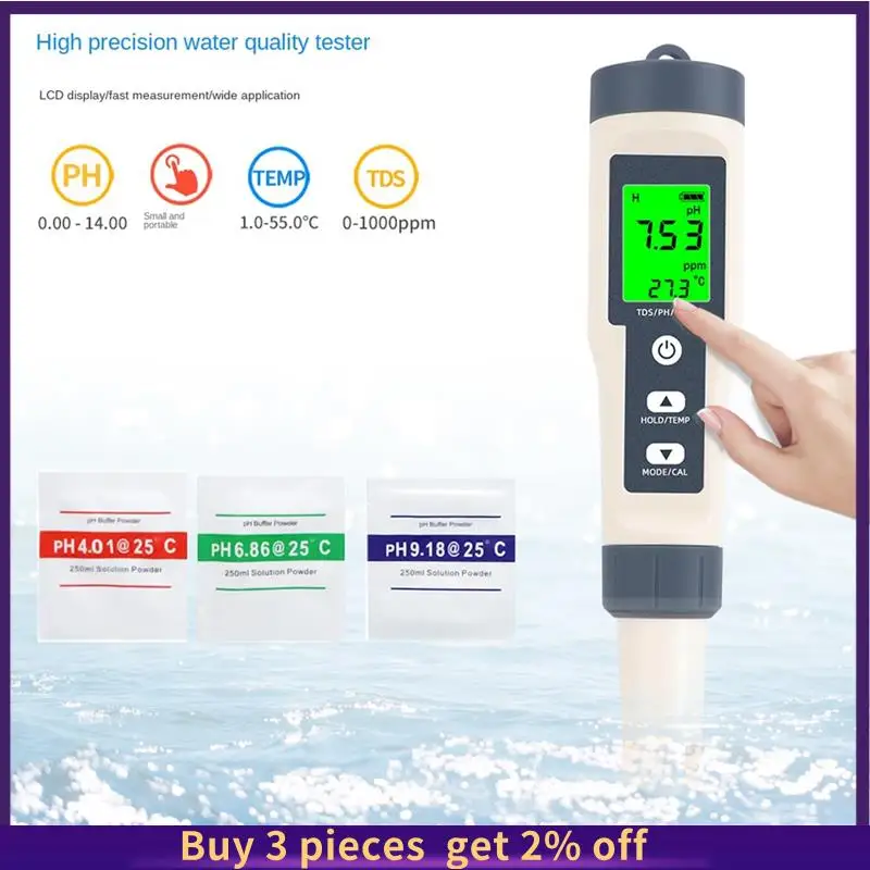 Ручка для проверки качества воды COME 3 в 1, TDS/PH/TEMP PH-метр, многопараметрический поясной анализатор качества воды
Ручка для проверки качества воды COME 3 в 1, TDS/PH/TEMP PH-метр, многопараметрический поясной анализатор качества воды