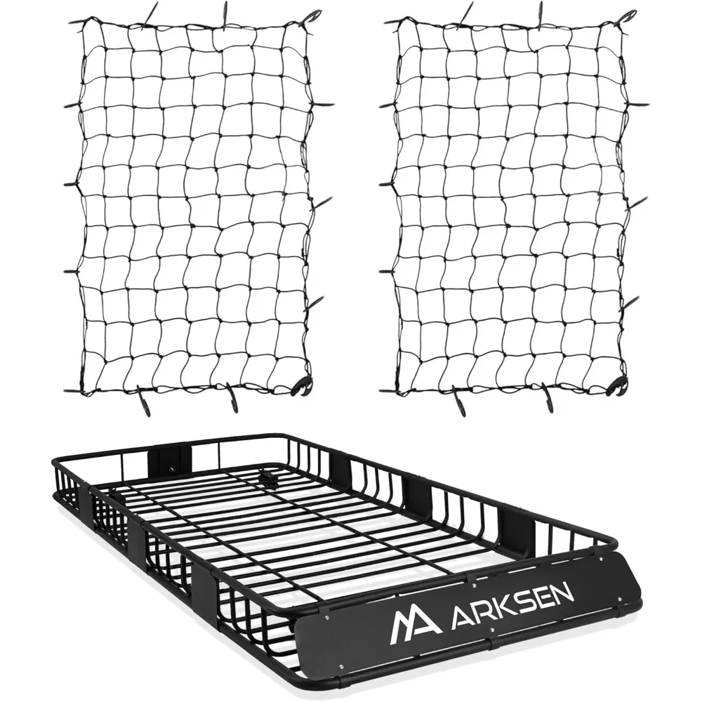 84 x 39 x 6 Inch Universal 150LB Heavy Duty Roof Rack Cargo with Two Cargo Nets, Car Top Luggage Holder Carrier Basket with Ext
84 x 39 x 6 Inch Universal 150LB Heavy Duty Roof Rack Cargo with Two Cargo Nets, Car Top Luggage Holder Carrier Basket with Ext
