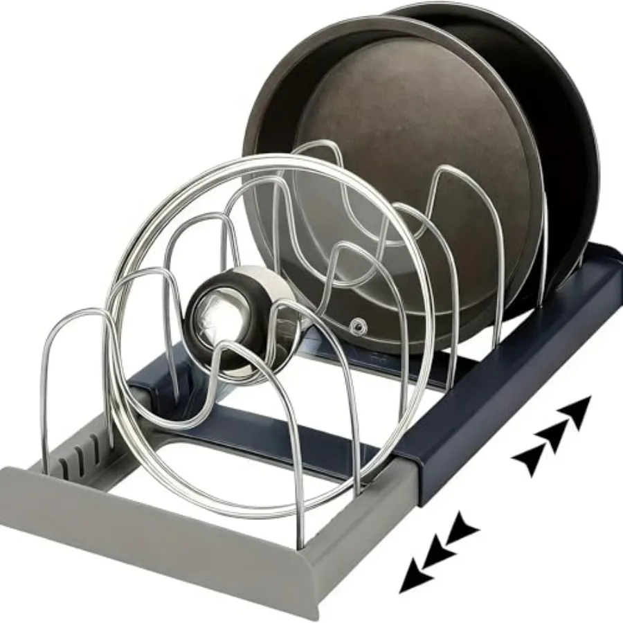 Pots and Pans Organizer for Cabinet Expandable12~22" Pot Lids Organizer Holder with 7 Adjustable Dividers Space-Saving Kitchen
Pots and Pans Organizer for Cabinet Expandable12~22" Pot Lids Organizer Holder with 7 Adjustable Dividers Space-Saving Kitchen