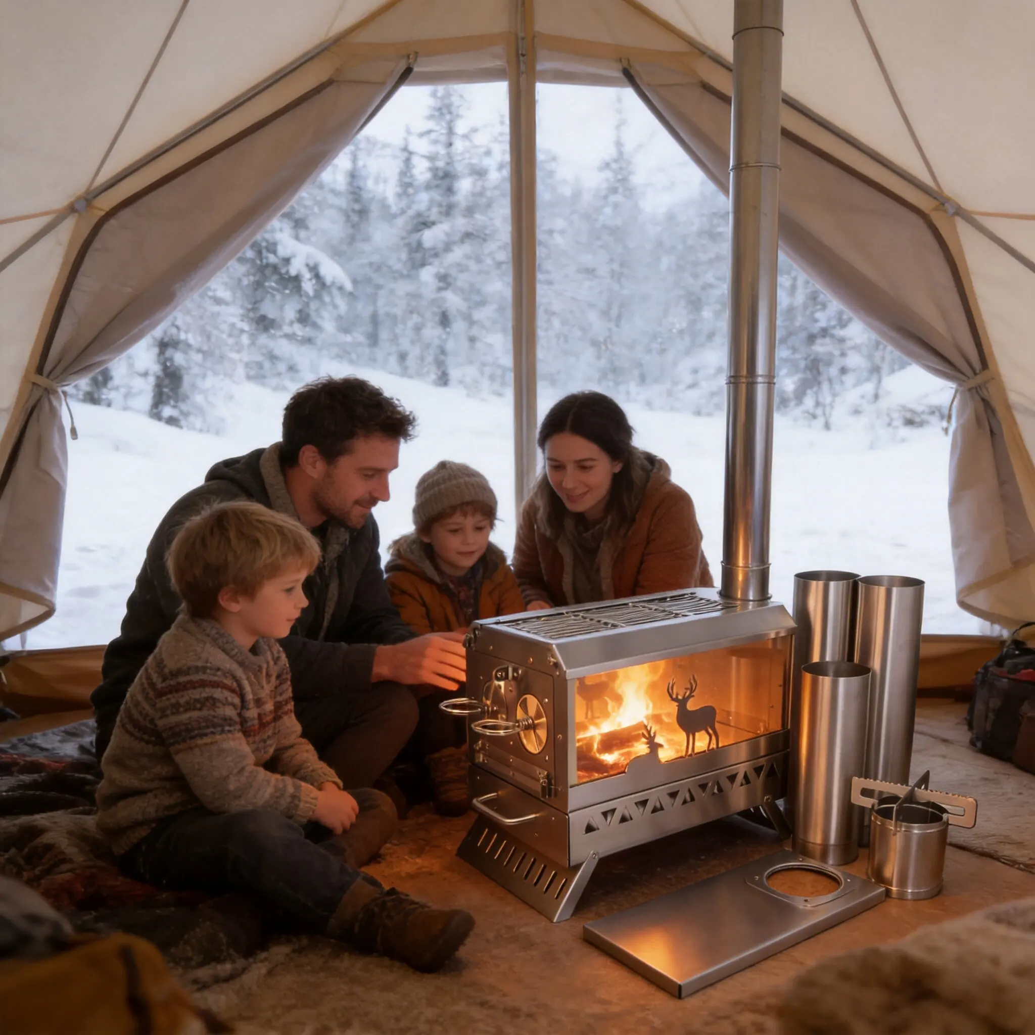 A versatile camping artifact! Portable stainless steel wood stove for heating and grilling
A versatile camping artifact! Portable stainless steel wood stove for heating and grilling