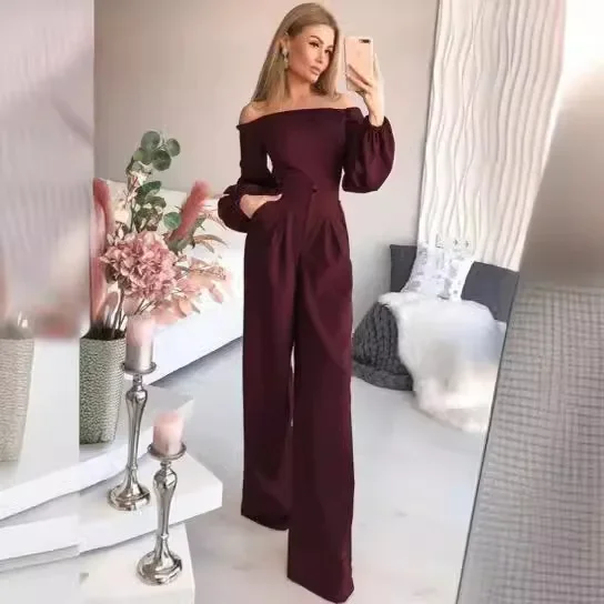 Women Spring Summer Jumpsuit Solid Color Button Long Sleeves High Waist Wide Leg Pants Casual Fashion Comfortable Regular Fit
Women Spring Summer Jumpsuit Solid Color Button Long Sleeves High Waist Wide Leg Pants Casual Fashion Comfortable Regular Fit