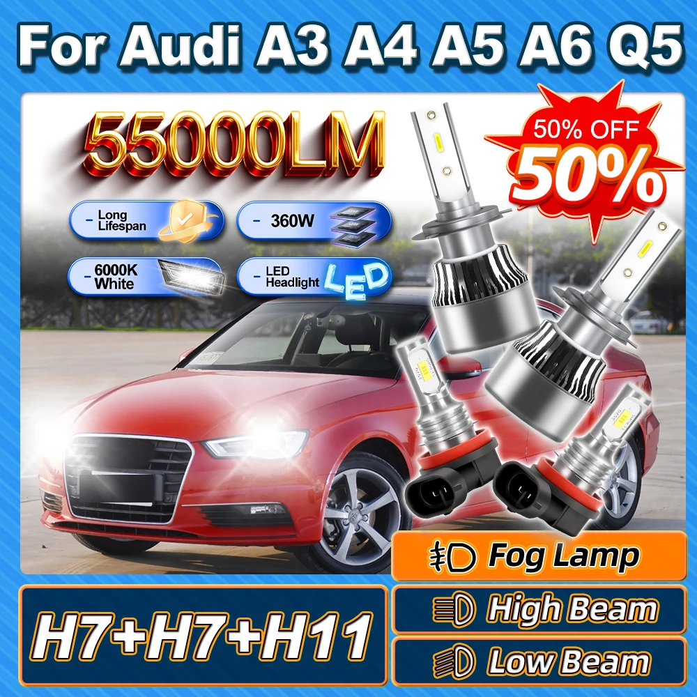 For Audi A3 A4 A5 A6 Q5 2009 2010 2011 2012 2013 2014 55000LM H7 High Low Beam 360W Headlight H11 Fog Lamp Mini Canbus No Error
For Audi A3 A4 A5 A6 Q5 2009 2010 2011 2012 2013 2014 55000LM H7 High Low Beam 360W Headlight H11 Fog Lamp Mini Canbus No Error