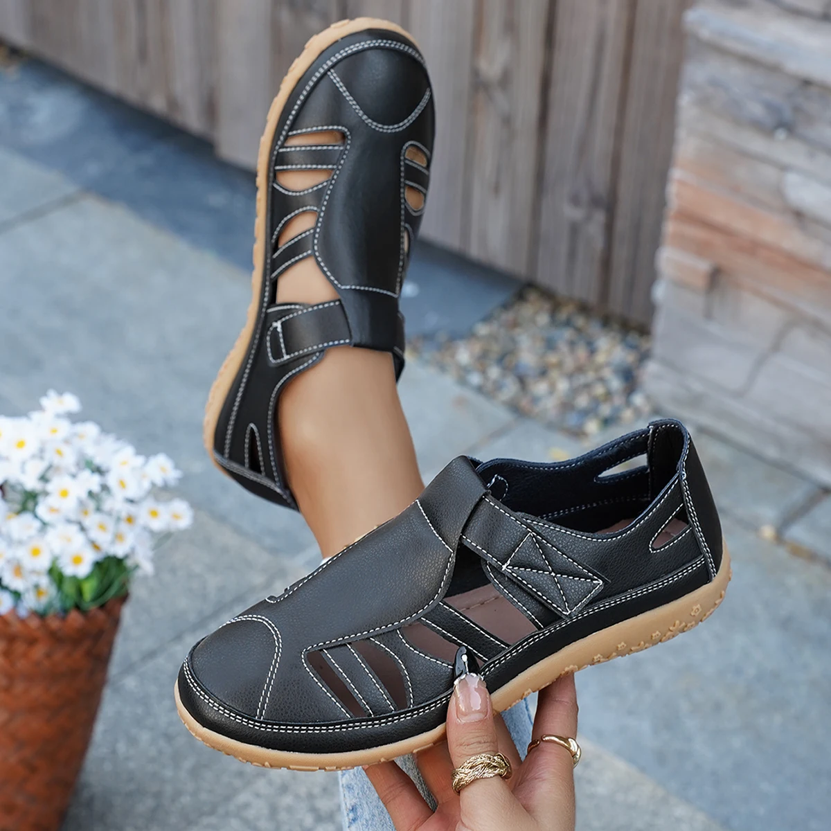 Женские сандалии, летние туфли без шнуровки, большие размеры, сандалии на плоской подошве в римском стиле, женская дышащая легкая обувь
Женские сандалии, летние туфли без шнуровки, большие размеры, сандалии на плоской подошве в римском стиле, женская дышащая легкая обувь