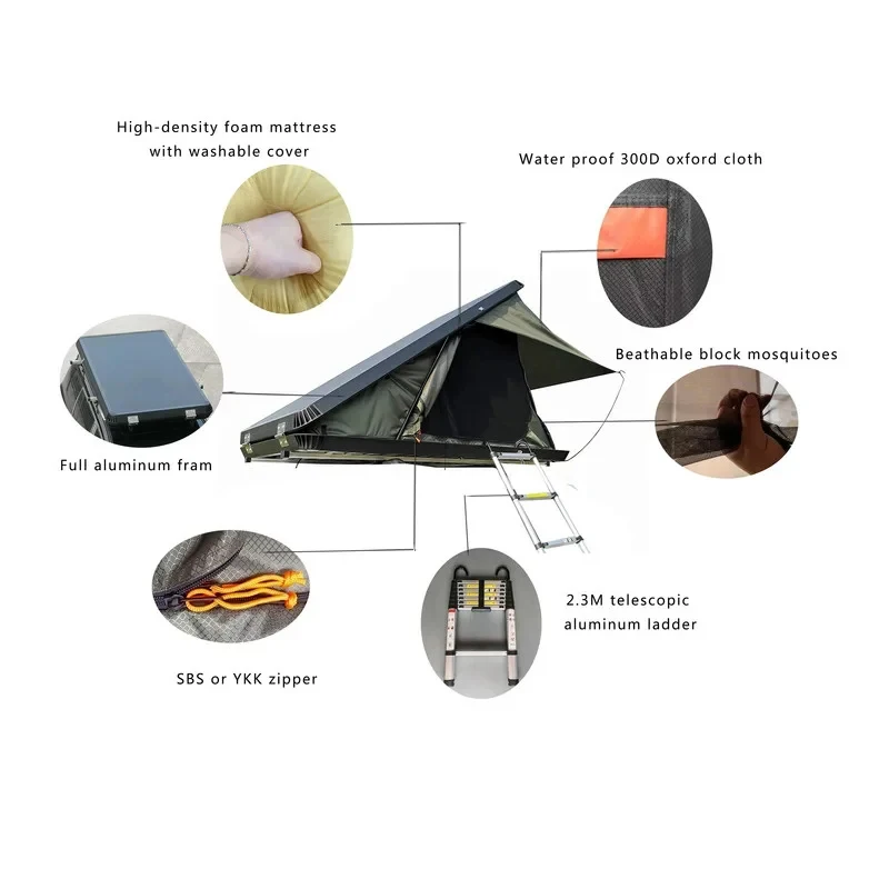 Hot Sale Factory Supply Car Rooftop Aluminum Hard Camping Tent
Hot Sale Factory Supply Car Rooftop Aluminum Hard Camping Tent