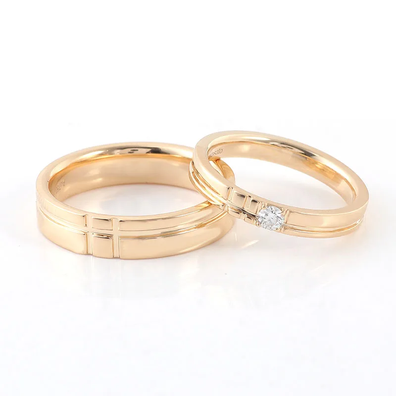 Provence solid 18K yellow gold wedding rings set for couples DEF lab diamond promise engagement ring Custom Valentine's Day gift
Provence solid 18K yellow gold wedding rings set for couples DEF lab diamond promise engagement ring Custom Valentine's Day gift