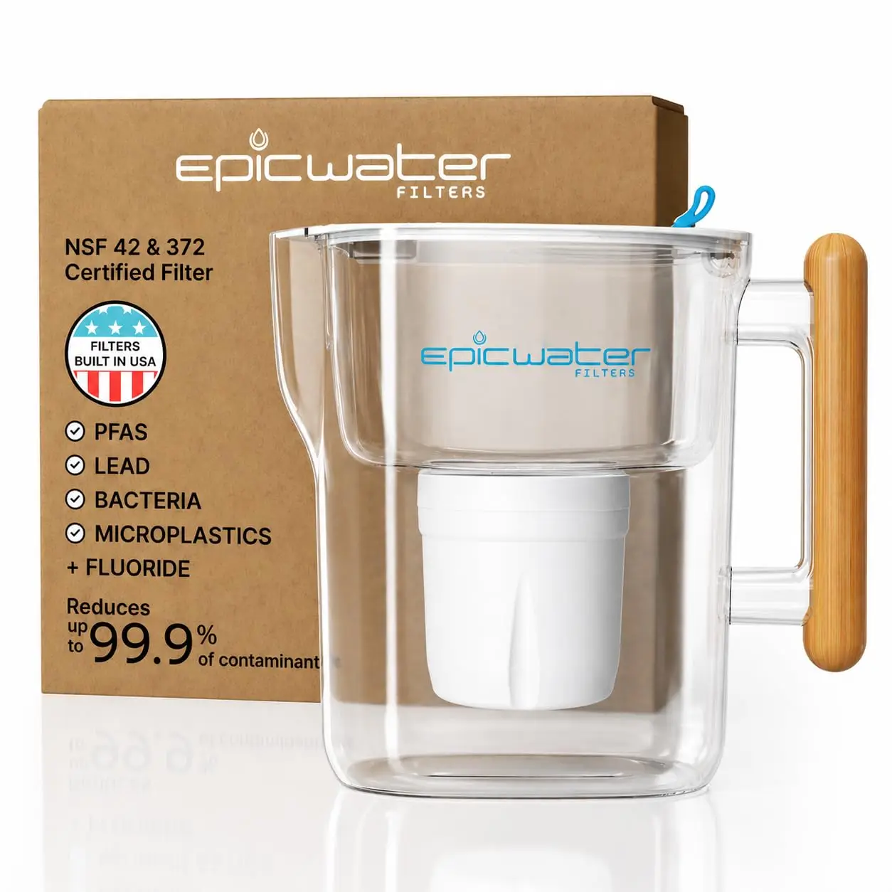 Epic Pure XP Water Filter Pitcher with Advanced CoreXchange™ Filter | NSF Certified | Removes PFAS, Lead, Chlorine & More | BPA-
Epic Pure XP Water Filter Pitcher with Advanced CoreXchange™ Filter | NSF Certified | Removes PFAS, Lead, Chlorine & More | BPA-