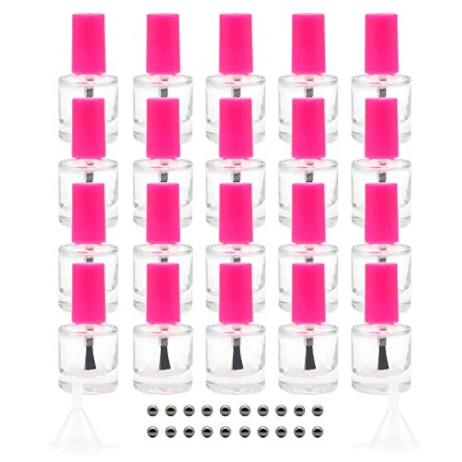 20PCS 8ML Empty Nail Polish Bottles, Clear Transparent Glass Refillable Bottles Container with Brush Cap and Funnel and Mixing
20PCS 8ML Empty Nail Polish Bottles, Clear Transparent Glass Refillable Bottles Container with Brush Cap and Funnel and Mixing