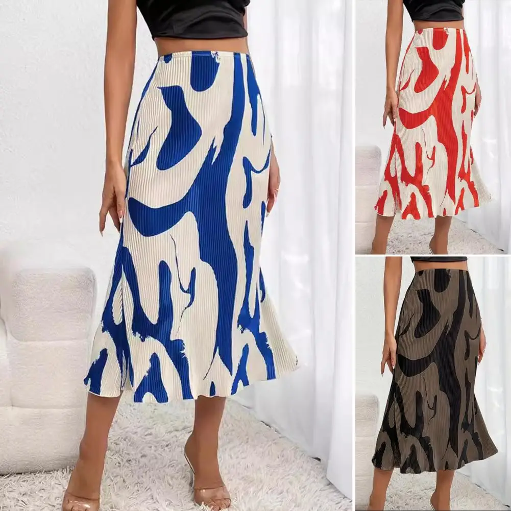 Midi Skirt Geometric Print A-line Skirt Stylish Office Lady Workwear with High Waist Large Hem
Midi Skirt Geometric Print A-line Skirt Stylish Office Lady Workwear with High Waist Large Hem