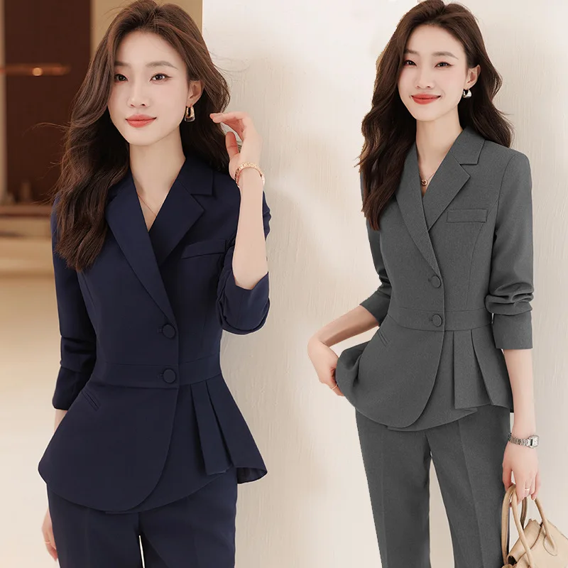 Long Sleeve Fashion Temperament Autumn and Winter Goddess Temperament Business Wear Women's Suit Gray High-End Jewelry Shop Beau
Long Sleeve Fashion Temperament Autumn and Winter Goddess Temperament Business Wear Women's Suit Gray High-End Jewelry Shop Beau