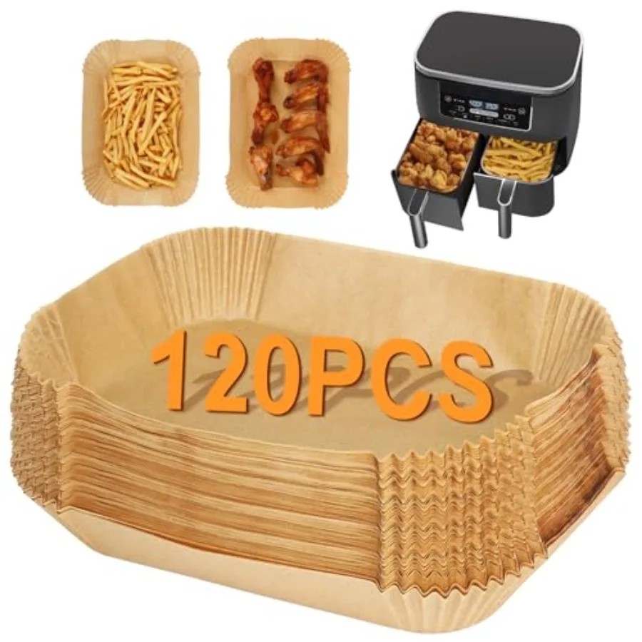 Air Fryer Liners for Ninja Dual Air Fryer, Set of 120, Rectangle Disposable Air Fryer Liners Compatible with Ninja DZ201/DZ401/
Air Fryer Liners for Ninja Dual Air Fryer, Set of 120, Rectangle Disposable Air Fryer Liners Compatible with Ninja DZ201/DZ401/