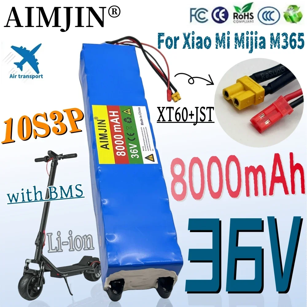 100% New 10S3P 36V 8.0Ah Li-ion Rechargeable Battery 8000mAh For Xiaomi M365/1S 36V Electric Scooter Special Battery
100% New 10S3P 36V 8.0Ah Li-ion Rechargeable Battery 8000mAh For Xiaomi M365/1S 36V Electric Scooter Special Battery