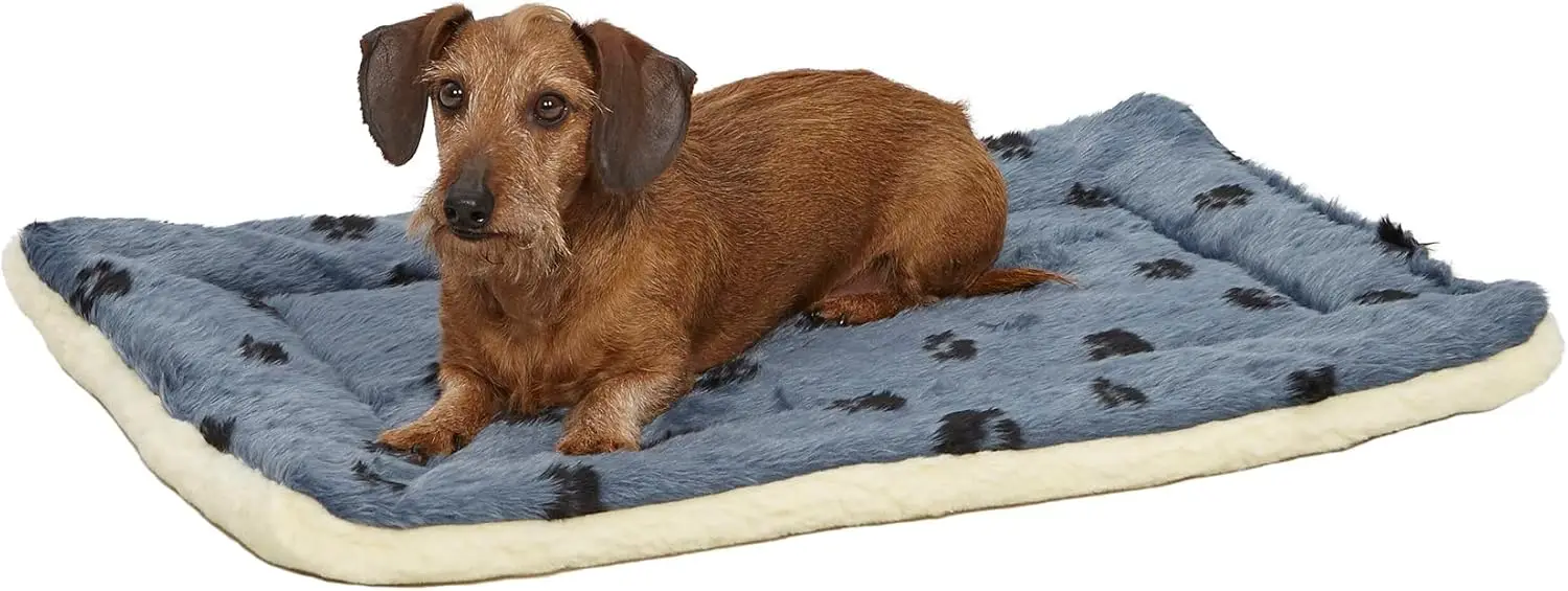 QuietTime Reversible Paw Print Pet Bed, Soft Faux Fur & Fleece 30-Inch Crate Mat for Medium Dogs, Machine Washable, Blue
QuietTime Reversible Paw Print Pet Bed, Soft Faux Fur & Fleece 30-Inch Crate Mat for Medium Dogs, Machine Washable, Blue