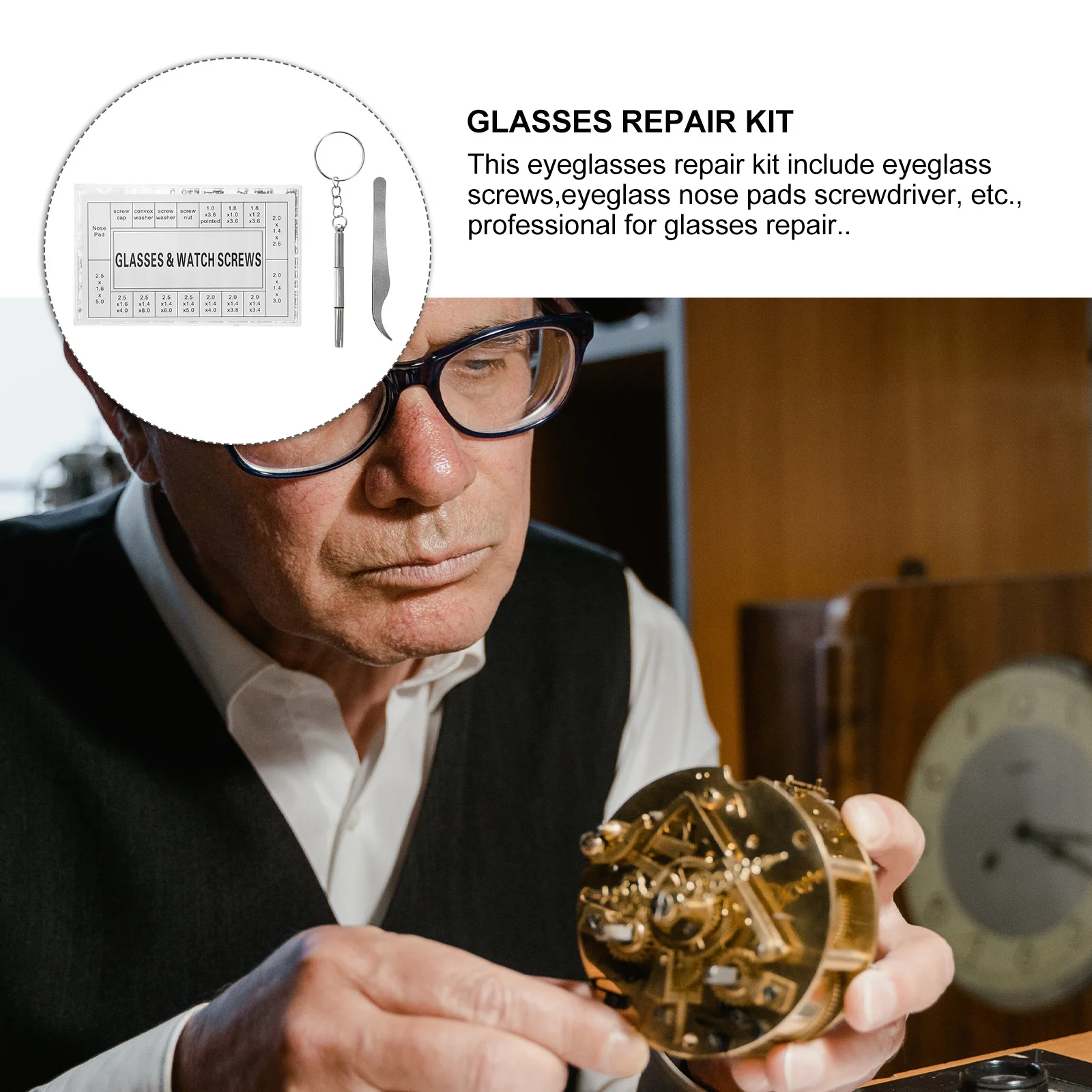 Eyeglass Repair Alloy Construction with Screws Nose Pads Screwdriver for Glasses Sunglasses Spectacles Stable
Eyeglass Repair Alloy Construction with Screws Nose Pads Screwdriver for Glasses Sunglasses Spectacles Stable