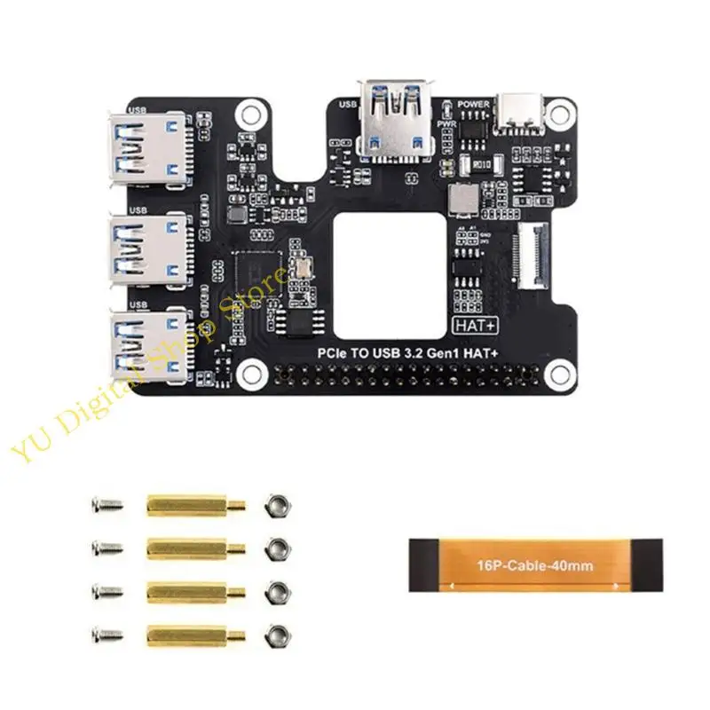 96BA For Pi 5 Adapter Board PCIe to USB 3.2 Gen1 Driverfree Expansion Card 1 to 4 Highly Speed USB Adapter
96BA For Pi 5 Adapter Board PCIe to USB 3.2 Gen1 Driverfree Expansion Card 1 to 4 Highly Speed USB Adapter