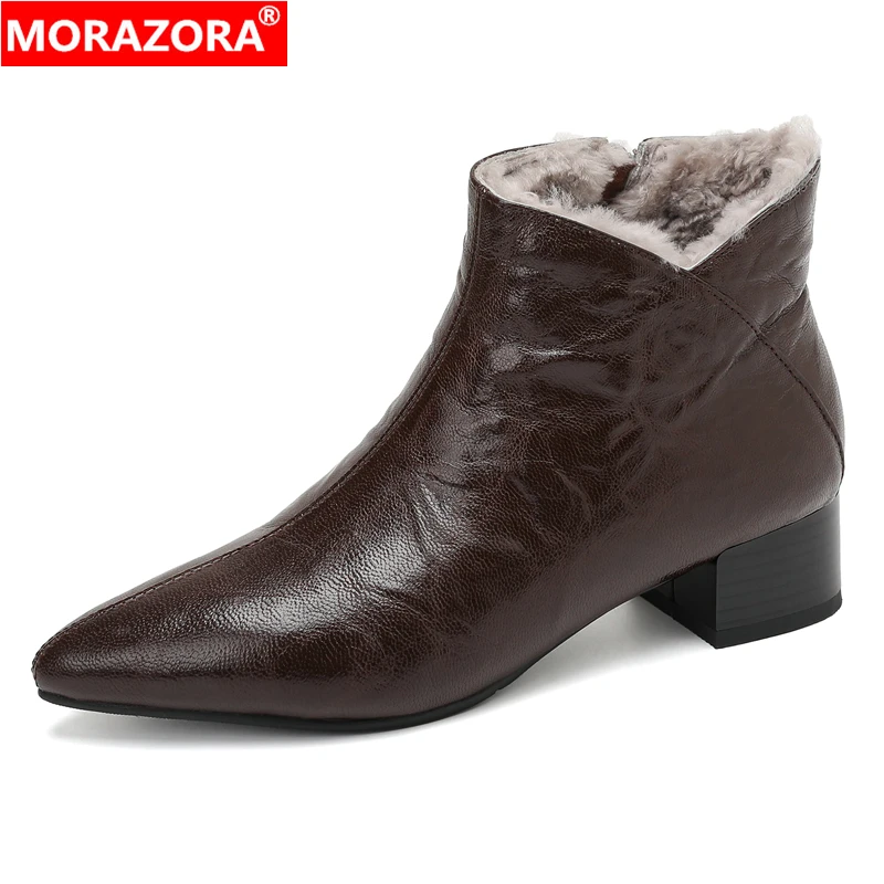 MORAZORA 2026 New Full Genuine Leather Snow Boots Women Square Mid Heels Nature Wool Boots Warm Ankle Booties Ladies Shoes
MORAZORA 2026 New Full Genuine Leather Snow Boots Women Square Mid Heels Nature Wool Boots Warm Ankle Booties Ladies Shoes