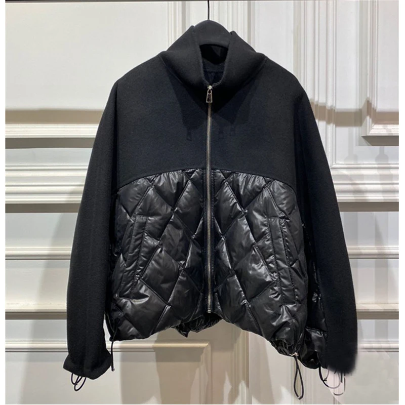 Selfwill Women's Woolen Double-Faced Checkered down Jacket with Drawstring Hem Bright Surface Goose down Outerwear Coat
Selfwill Women's Woolen Double-Faced Checkered down Jacket with Drawstring Hem Bright Surface Goose down Outerwear Coat