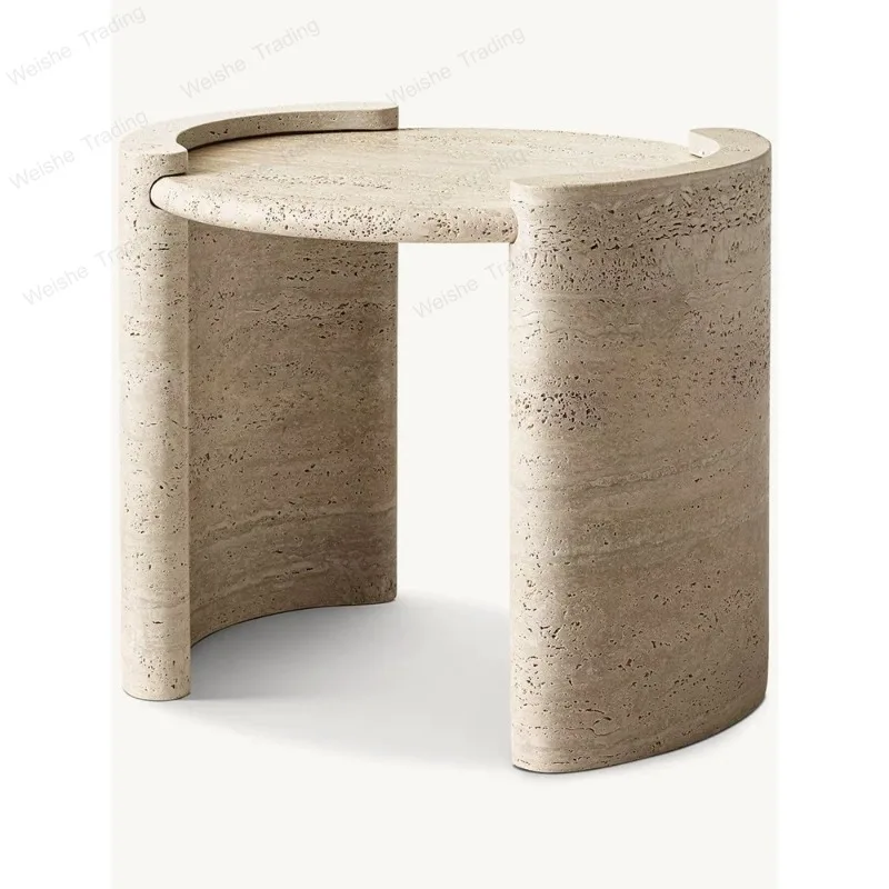 Travertine round living room household sofa side table removable marble small coffee table
Travertine round living room household sofa side table removable marble small coffee table