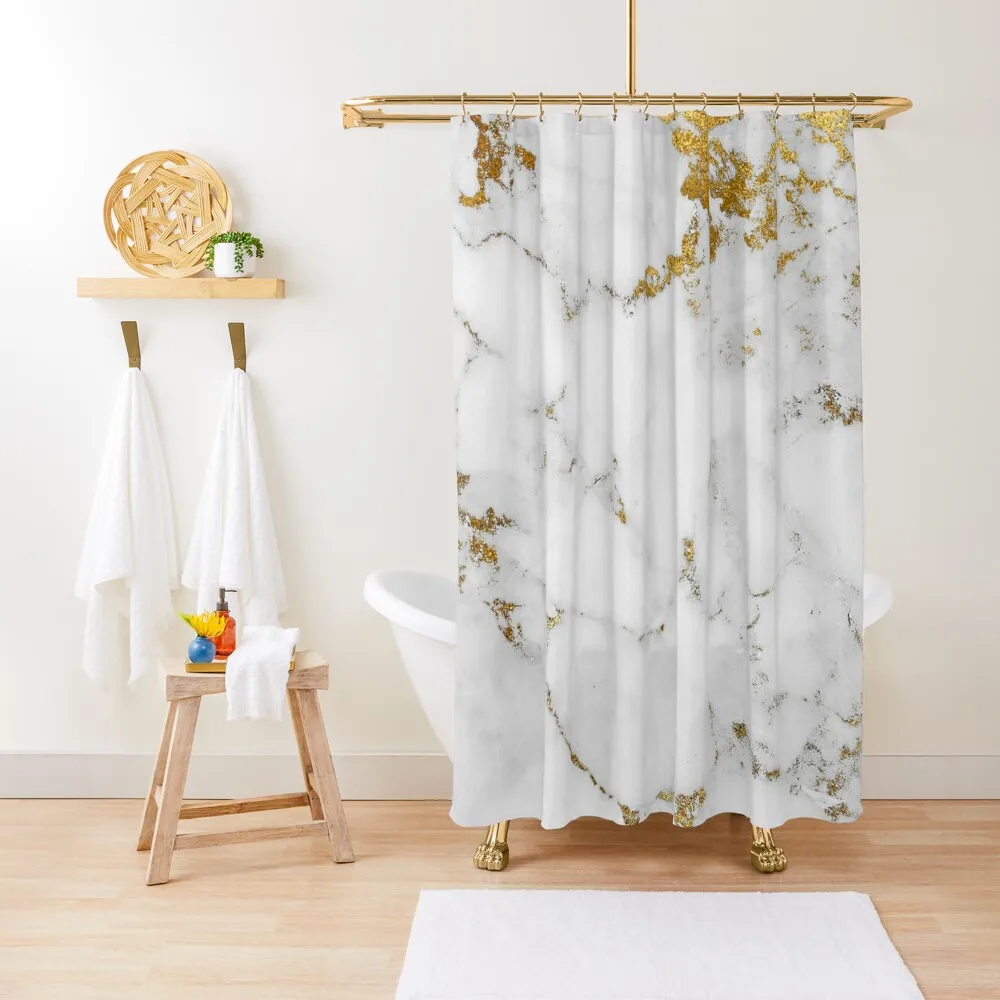 White Marble and Gold Shower Curtain Shower Set For Bathroom Cute Shower Curtain
White Marble and Gold Shower Curtain Shower Set For Bathroom Cute Shower Curtain