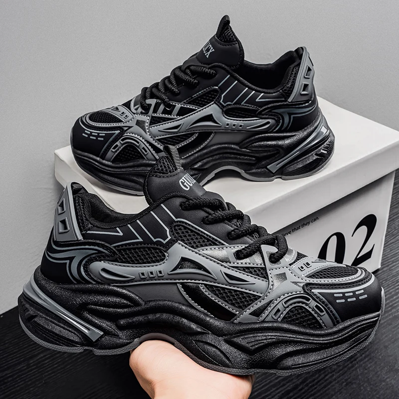 Trendy Black Gray Dad Shoes Men's Fashion Platform Sneakers Breathable Lightweight Walking Shoes
Trendy Black Gray Dad Shoes Men's Fashion Platform Sneakers Breathable Lightweight Walking Shoes