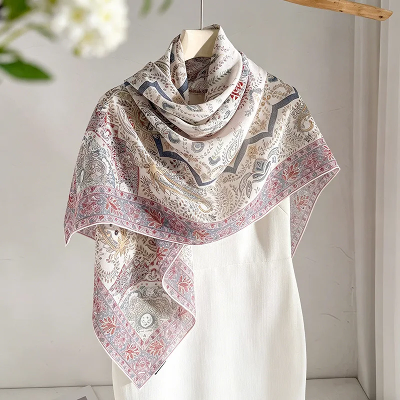 Women's 100% Silk Scarf 100x100cm Large Square Scarf Bohemian Paisley Print Shawl Wrap Shoulder Cape High-end Luxury Neck Scarf
Women's 100% Silk Scarf 100x100cm Large Square Scarf Bohemian Paisley Print Shawl Wrap Shoulder Cape High-end Luxury Neck Scarf