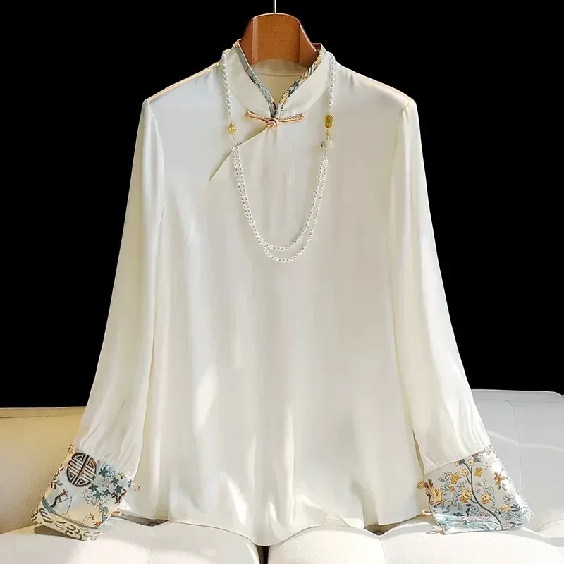 Women's Chinese Style Embroidery Loose Vintage Blouses, Ladies Clothing, Spring and Summer Fashion, Long Sleeves Tops
Women's Chinese Style Embroidery Loose Vintage Blouses, Ladies Clothing, Spring and Summer Fashion, Long Sleeves Tops