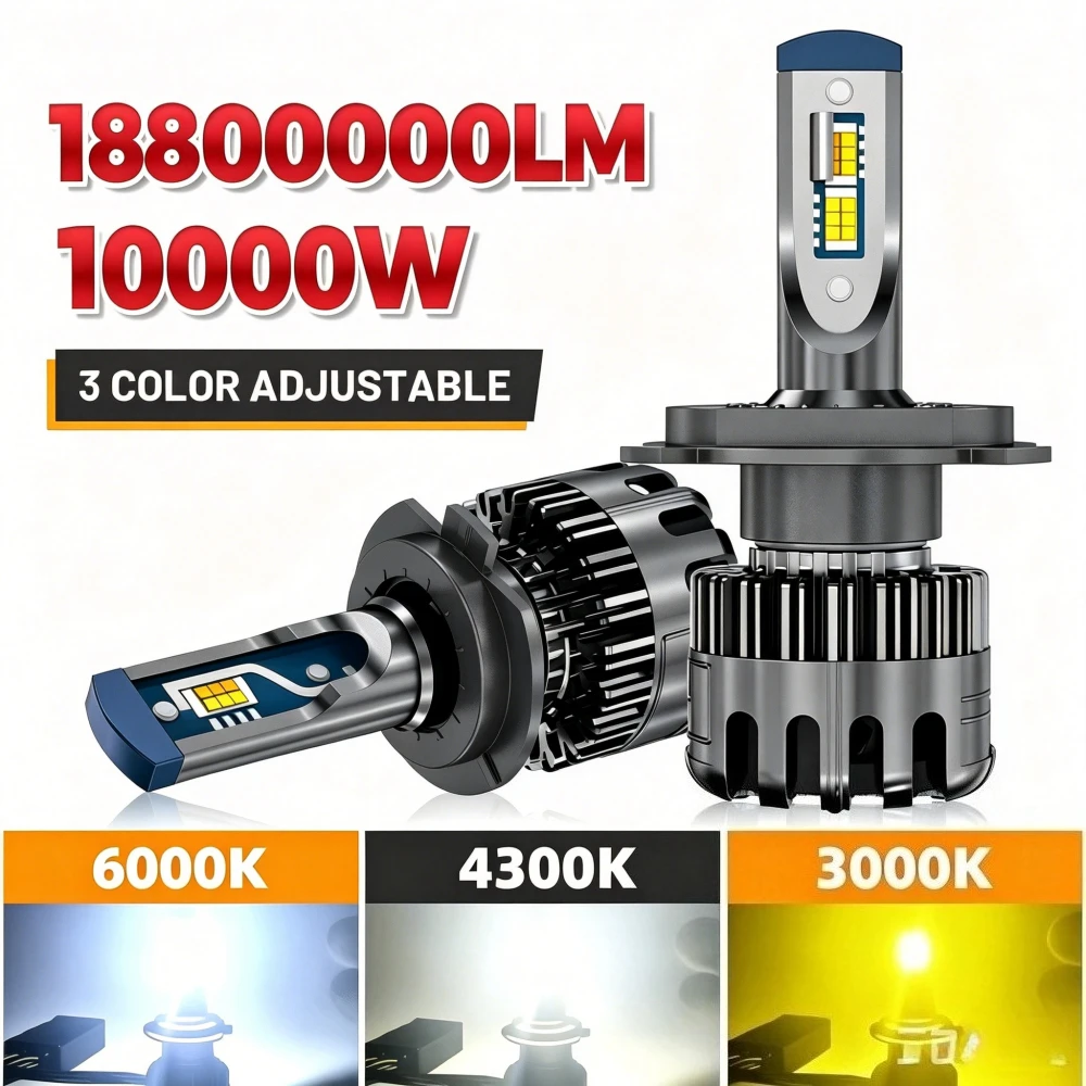 High Power Tri-Color H11 LED Headlights 3000K 4300K 6000K H4 H7 H1 9005 9006 Led Bulb Canbus 12V Car Turbo Light LED Front Lamp
High Power Tri-Color H11 LED Headlights 3000K 4300K 6000K H4 H7 H1 9005 9006 Led Bulb Canbus 12V Car Turbo Light LED Front Lamp