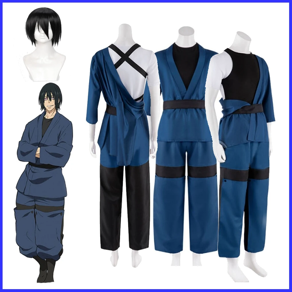 Anime Fire Force Shinmon Benimaru Cosplay Costume Wig Blue Practice Uniform Tops Man Halloween Carnival Performance Disguise
Anime Fire Force Shinmon Benimaru Cosplay Costume Wig Blue Practice Uniform Tops Man Halloween Carnival Performance Disguise