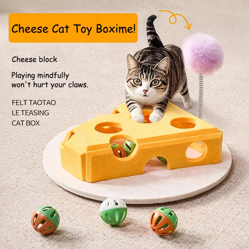 Simulation Cheese Felt Cat Puzzle Hollow Toy For Interactive Indoor Cats Kitten Mental Training Tools Hide With Ball Pet Toys
Simulation Cheese Felt Cat Puzzle Hollow Toy For Interactive Indoor Cats Kitten Mental Training Tools Hide With Ball Pet Toys