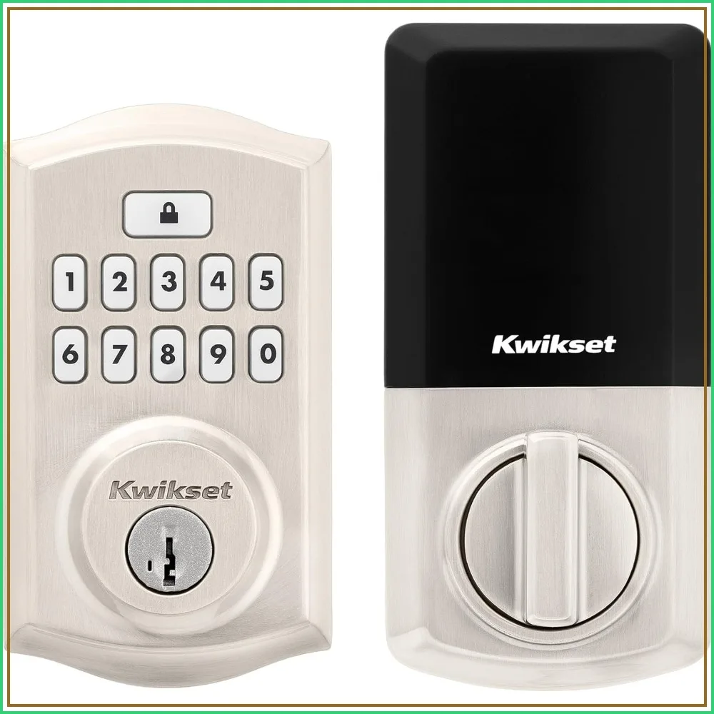 Keyless Entry Electronic Deadbolt with Auto-Lock, 50 User Codes, Intrusion Alarm, Satin Nickel
Keyless Entry Electronic Deadbolt with Auto-Lock, 50 User Codes, Intrusion Alarm, Satin Nickel