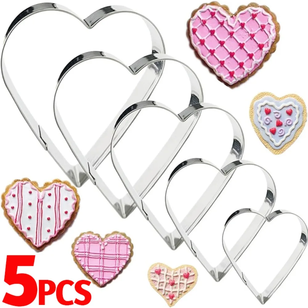 5PCS Stainless Steel Love Heart Biscuit Mold DIY Cookie Mould Cutter Fondant Pastry Cake Decorating Baking Tool Kitchen Bakeware
5PCS Stainless Steel Love Heart Biscuit Mold DIY Cookie Mould Cutter Fondant Pastry Cake Decorating Baking Tool Kitchen Bakeware