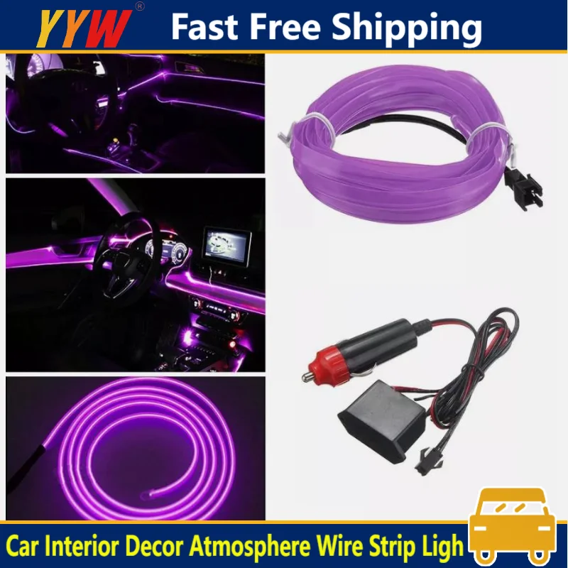 LED Car Interior Decor Atmosphere Wire Strip Light Lamp Accessories 12V Purple Vehicle Ambience Light
LED Car Interior Decor Atmosphere Wire Strip Light Lamp Accessories 12V Purple Vehicle Ambience Light