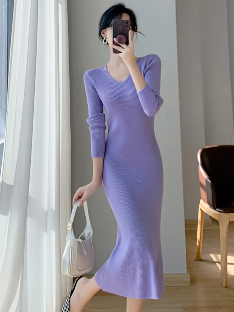New Women Autumn Knitted Dress V Neck Sexy Slim Elastic Oversized Basic Bodycon Sweater Dress Winter Knit Warm Long Dress CQ295
New Women Autumn Knitted Dress V Neck Sexy Slim Elastic Oversized Basic Bodycon Sweater Dress Winter Knit Warm Long Dress CQ295