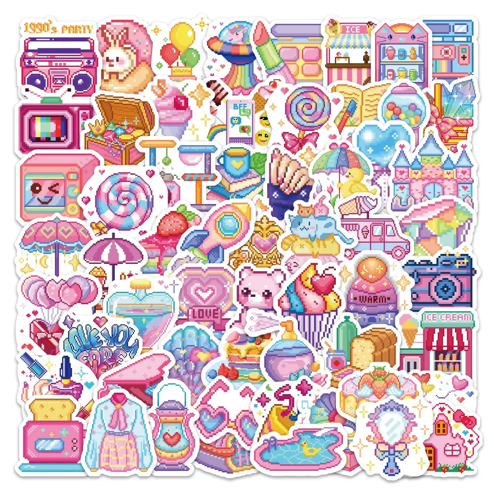 100PCS Pink Pixel Style Cartoon Items Cute Creative DIY Decorative Desktop Suitcase Water Cup iPad Waterproof Stickers Kids Toy 
100PCS Pink Pixel Style Cartoon Items Cute Creative DIY Decorative Desktop Suitcase Water Cup iPad Waterproof Stickers Kids Toy