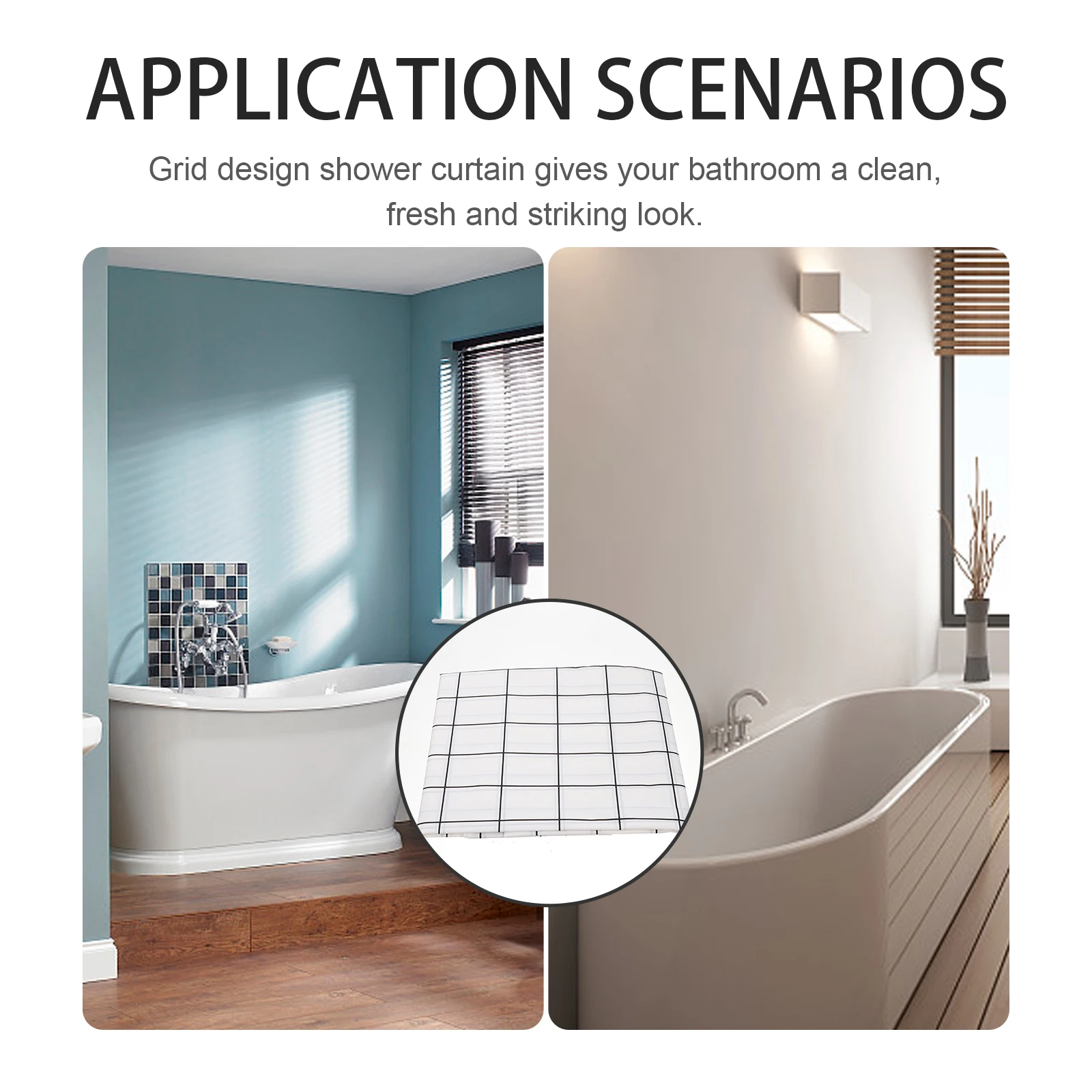 Shower Curtain Waterproof Bathroom Stylish Grid Design Black White Curtains Exquisite Partition Hooks Home Use Premium Material
Shower Curtain Waterproof Bathroom Stylish Grid Design Black White Curtains Exquisite Partition Hooks Home Use Premium Material