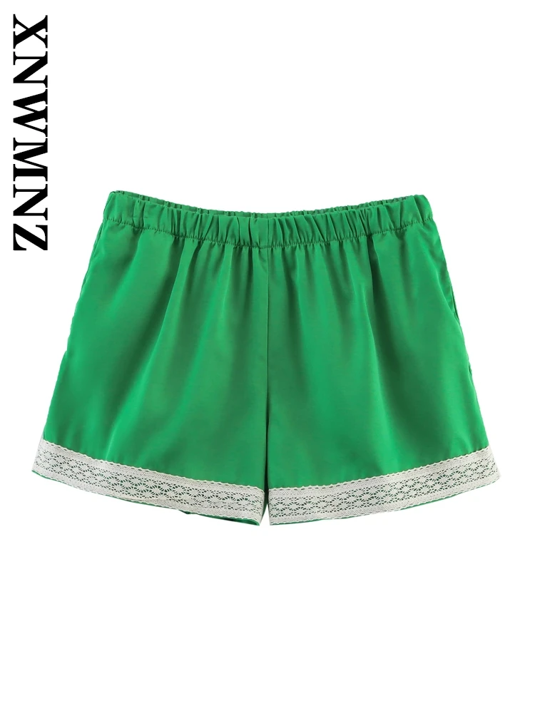 XNWMNZ 2025 Summer Female Casual Lace Satin High Waist Shorts Commuting Woman's Solid Color Short Bottoms Ruffles Regular Fit
XNWMNZ 2025 Summer Female Casual Lace Satin High Waist Shorts Commuting Woman's Solid Color Short Bottoms Ruffles Regular Fit