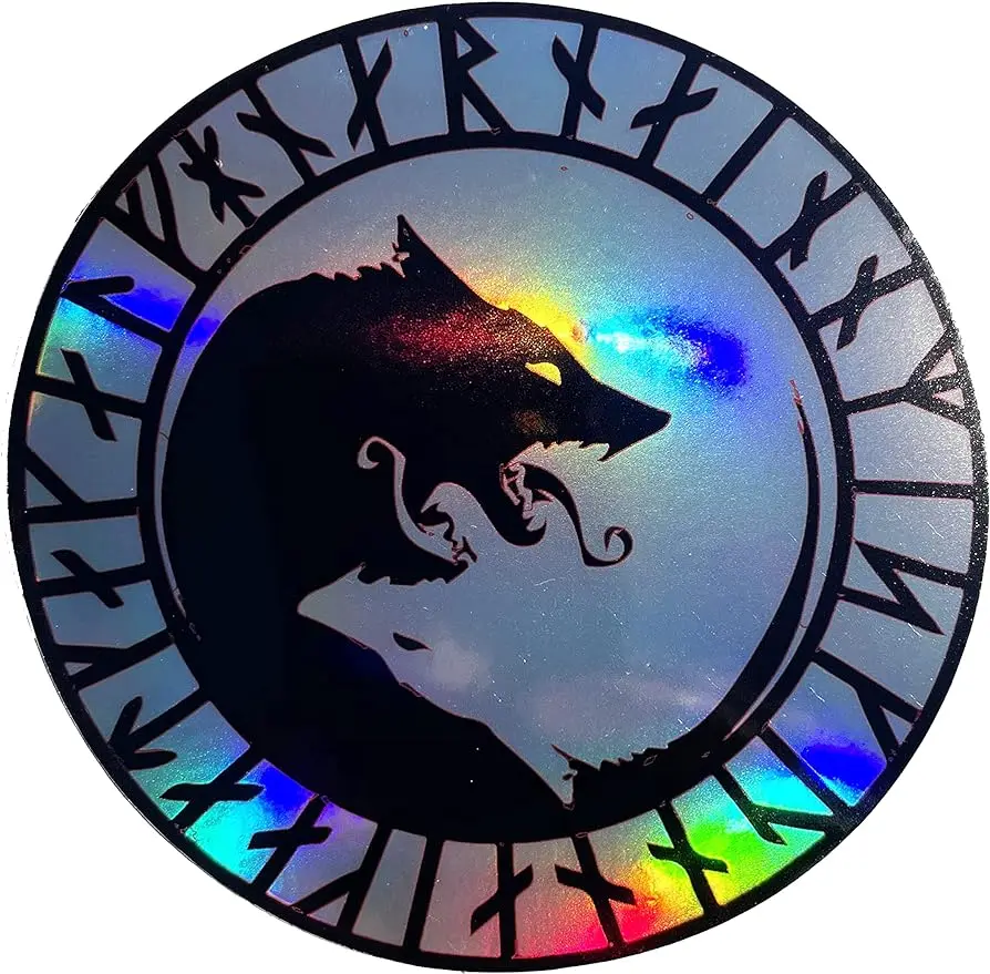 Rune No Mercy Only Violence Wolf Holographic Vinyl Decal - Viking Bumper Stickers - Icelandic Scandinavian Sticker
Rune No Mercy Only Violence Wolf Holographic Vinyl Decal - Viking Bumper Stickers - Icelandic Scandinavian Sticker