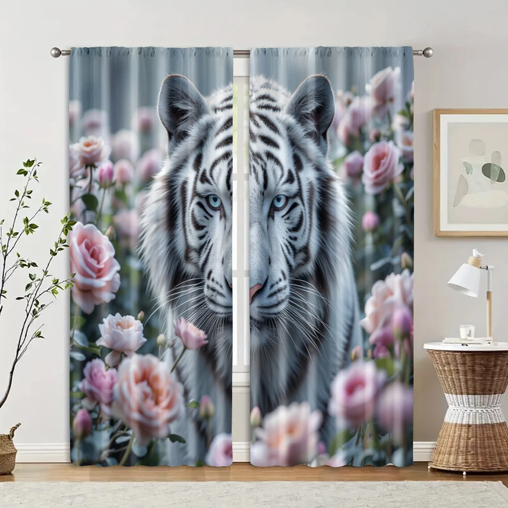2 pcs, filtering curtains (excluding rods, non-movable, without batteries) Floral White Tiger for use in bedrooms and living
2 pcs, filtering curtains (excluding rods, non-movable, without batteries) Floral White Tiger for use in bedrooms and living