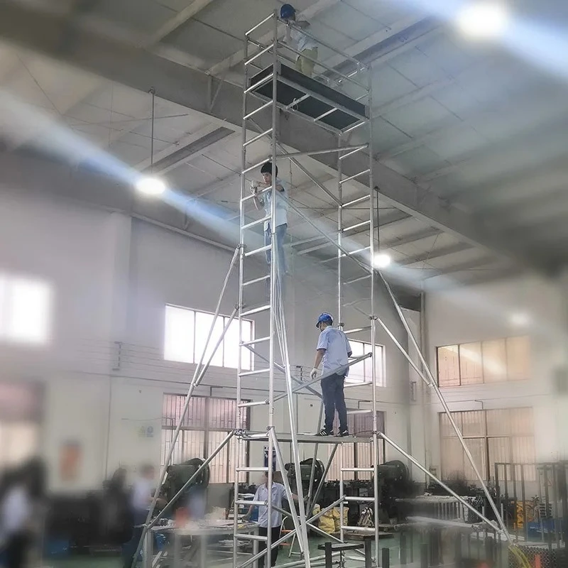 Aluminum alloy quick loading scaffold mobile portable engineering decoration ladder platform extension folding scaffold
Aluminum alloy quick loading scaffold mobile portable engineering decoration ladder platform extension folding scaffold