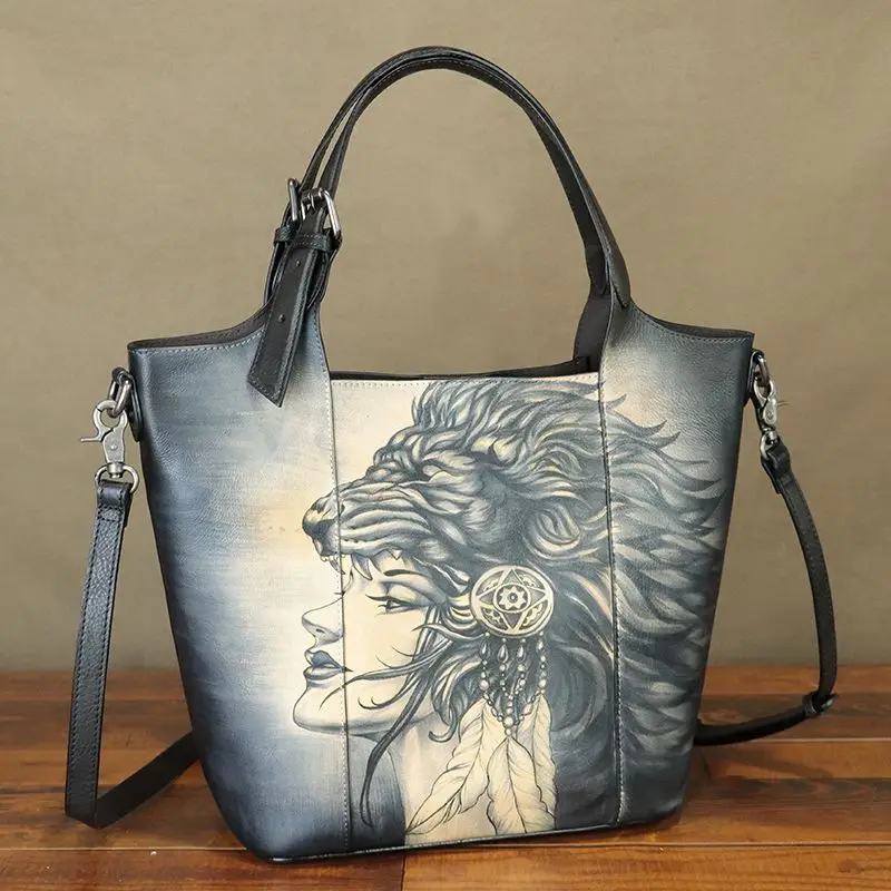 2025 New Genuine Leather Women's Handbags Vintage Female Hand Drawn Tote Bag Large Capacity Shoulder Crossbody Bags
2025 New Genuine Leather Women's Handbags Vintage Female Hand Drawn Tote Bag Large Capacity Shoulder Crossbody Bags