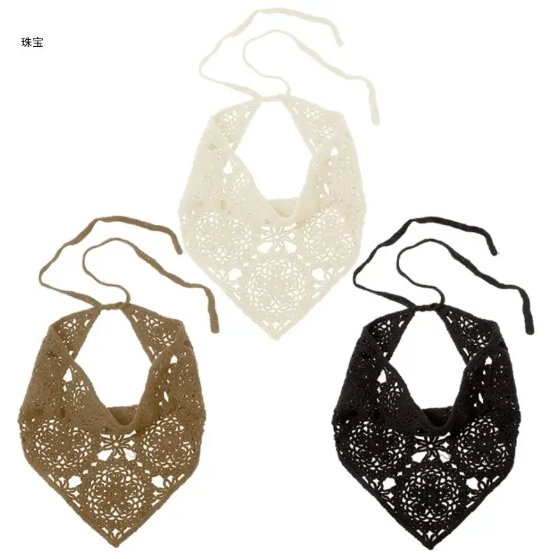 X5QE Floral Hair Bandana Knitted Head Kerchief Women Handmade Crochet Hair Scarf
X5QE Floral Hair Bandana Knitted Head Kerchief Women Handmade Crochet Hair Scarf