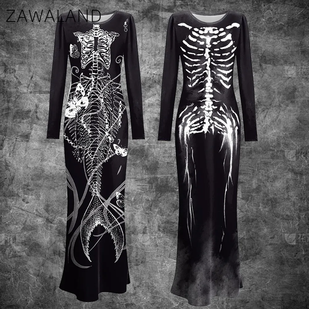 Halloween Witch Cosplay Costume Women Retro Goth Dress Adult Long Sleeved Dress Girl Skeleton Print Costume Party Fancy Clothing
Halloween Witch Cosplay Costume Women Retro Goth Dress Adult Long Sleeved Dress Girl Skeleton Print Costume Party Fancy Clothing