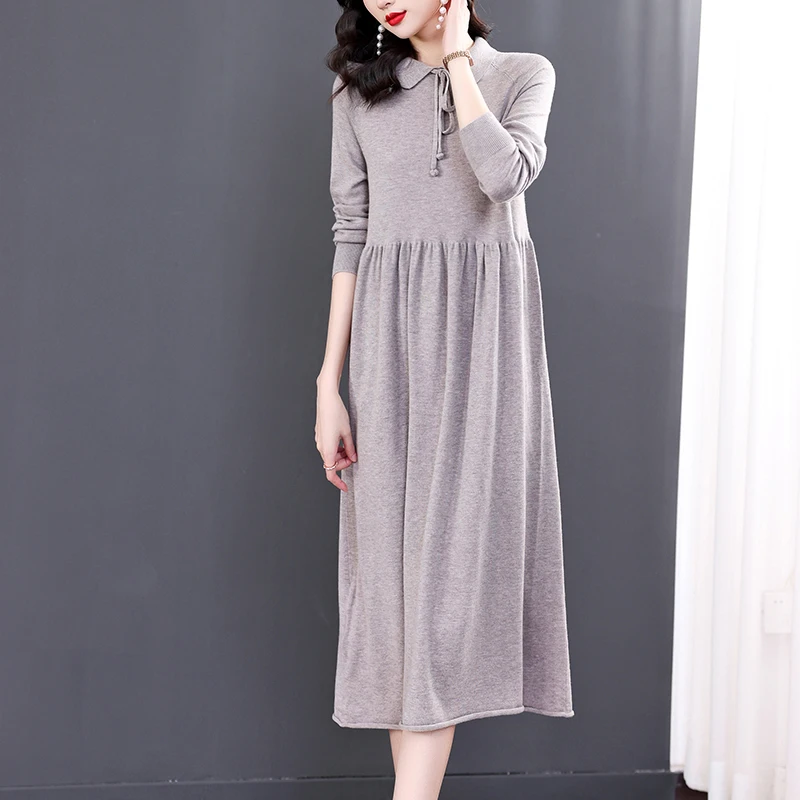 2023 New Fashion Knitted Panel Dress Women's Autumn/Winter Vintage Solid Long Sleeve Loose Fit Casual Party Vestidos
2023 New Fashion Knitted Panel Dress Women's Autumn/Winter Vintage Solid Long Sleeve Loose Fit Casual Party Vestidos