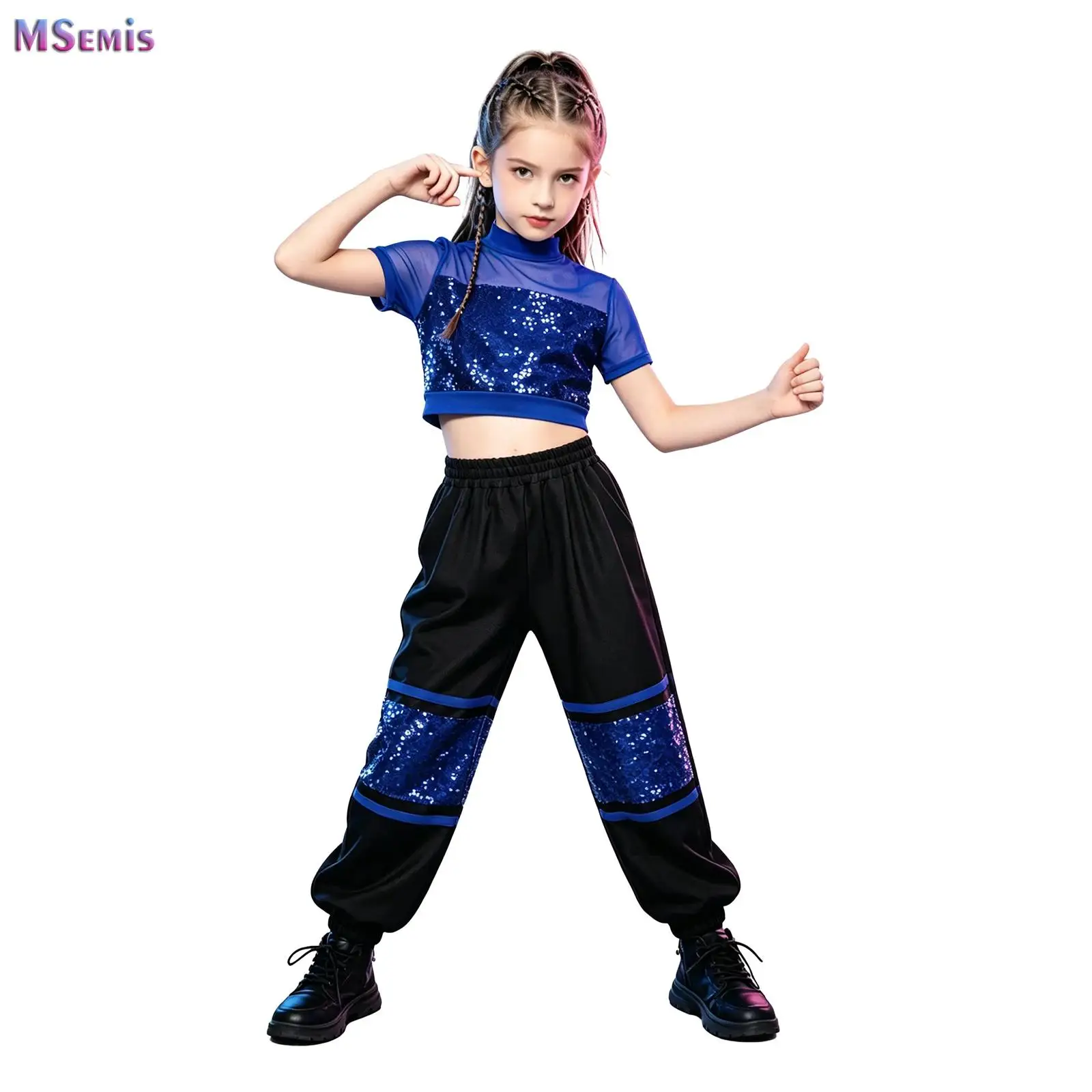 Big Girls Hip Hop Jazz Street Dance Outfit Shiny Sequins Crop Top with Cargo Pants for Carnival School Party Stage Performance
Big Girls Hip Hop Jazz Street Dance Outfit Shiny Sequins Crop Top with Cargo Pants for Carnival School Party Stage Performance